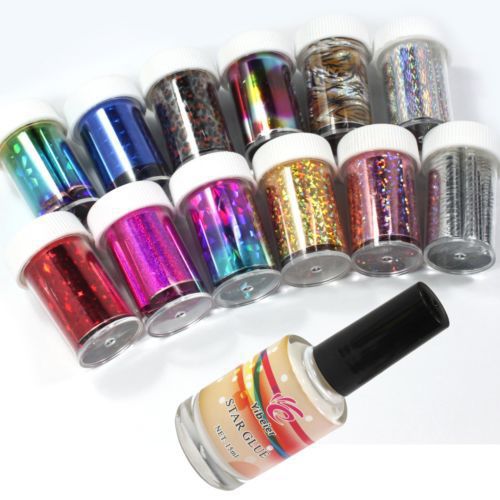 Farbige Nagel-Transferfolien (12er-Set)