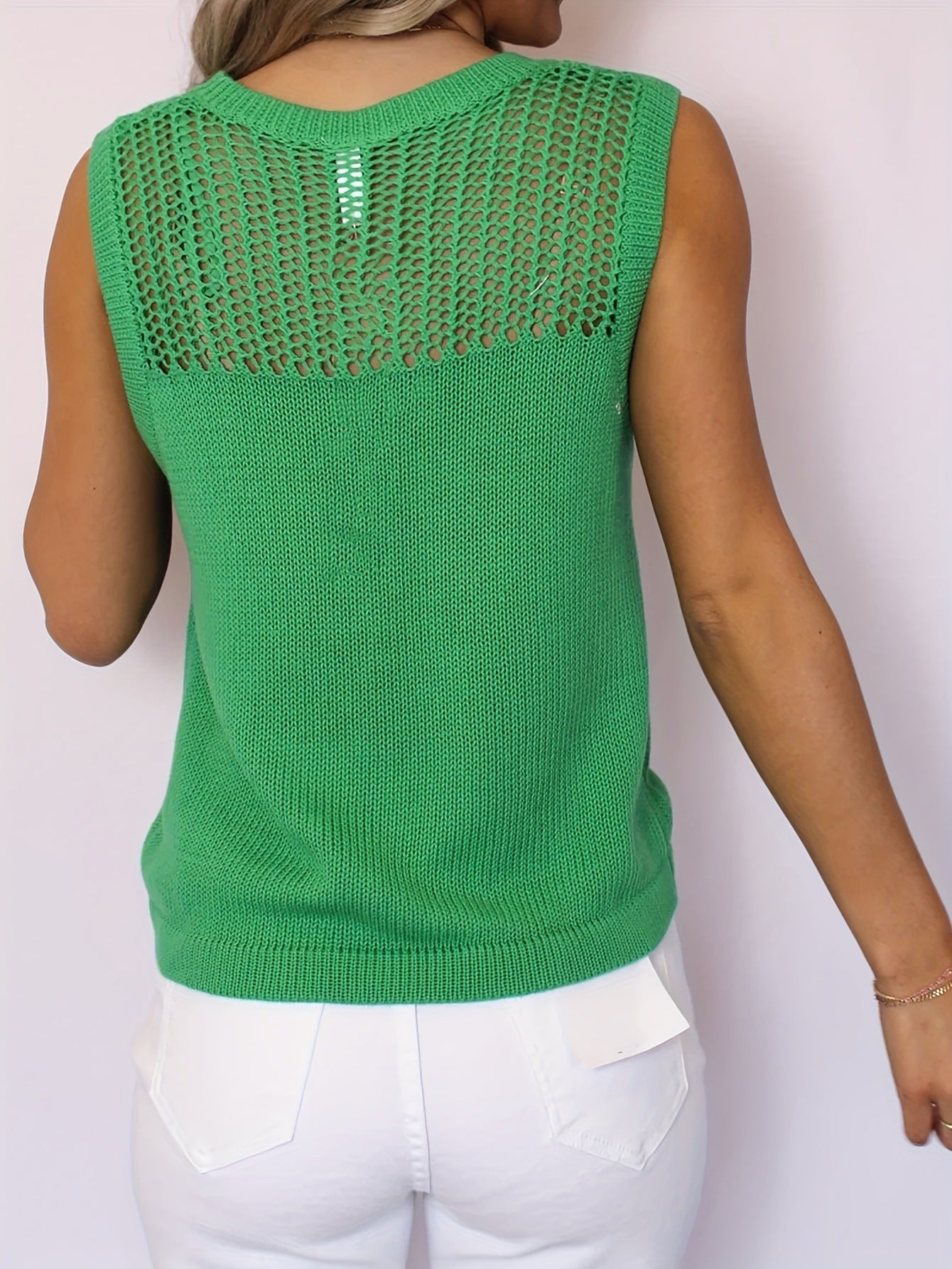 Chunky-Knit Strickweste mit Kapuze