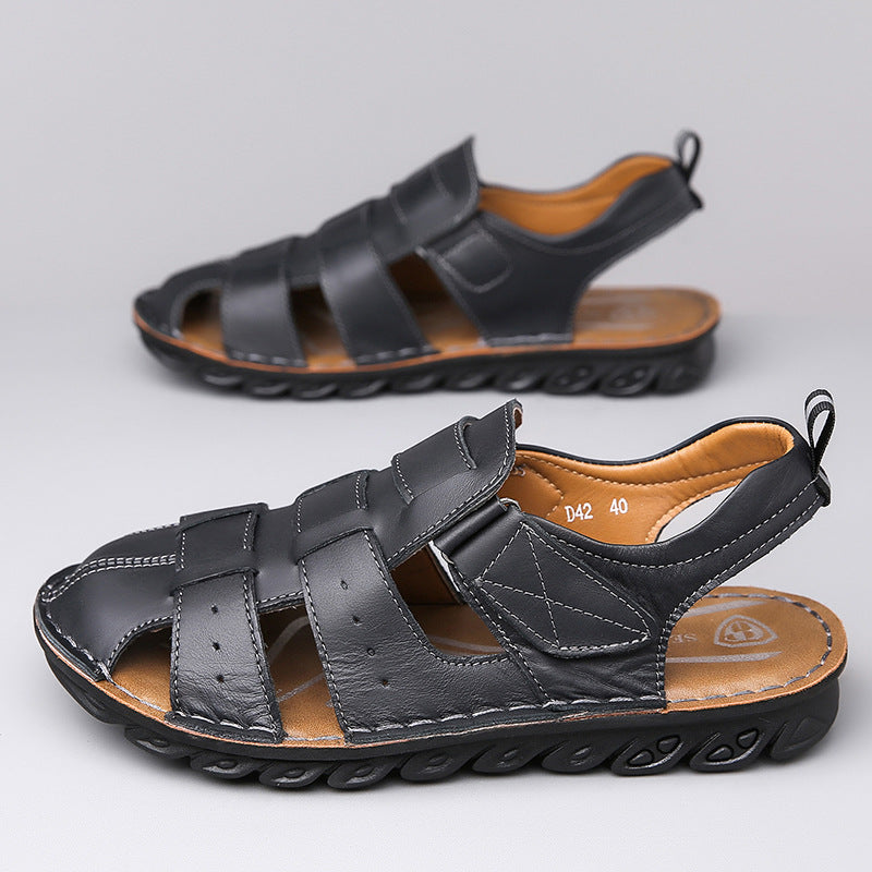 Herren Leder-Sandalen mit weicher Sohle
