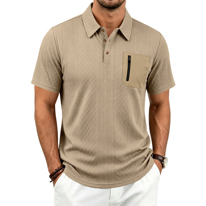 Herren Jacquard Polo-Shirt mit Textur – Bild 4 | LuxeStyle