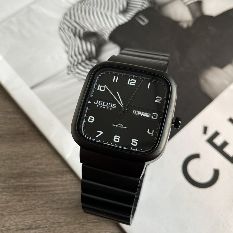 Herrenuhr im Mechanik-Stil mit Loch-Detail – Ansicht 7