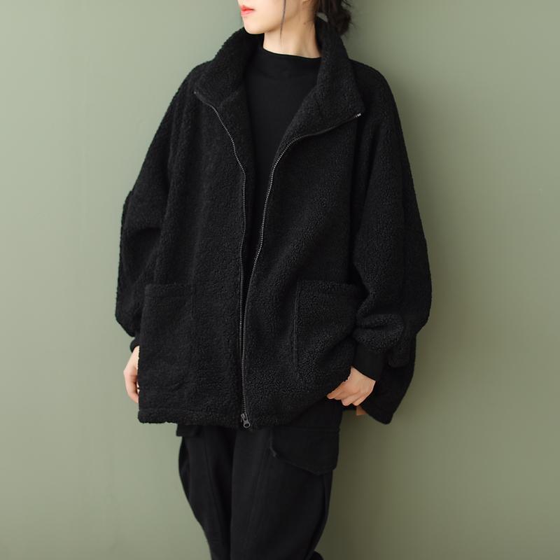 Lässiger Oversize-Mantel aus Lammfellimitat