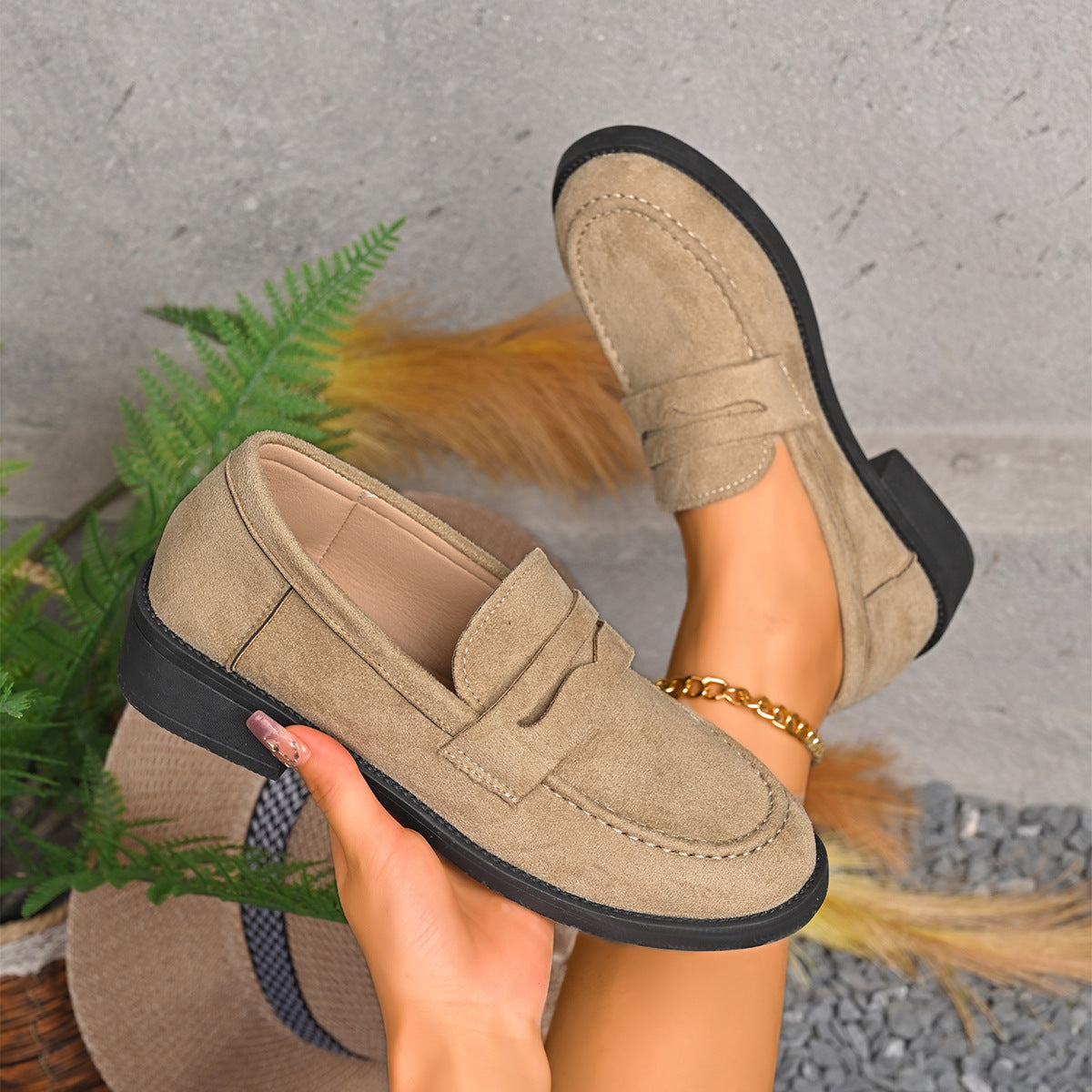 Vintage Wildleder Loafers für Damen