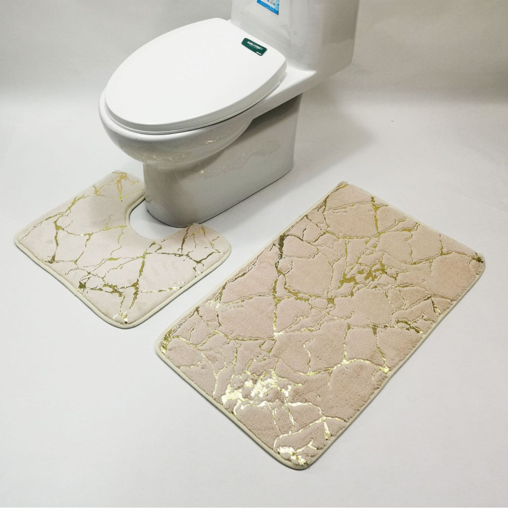 WC-Matten-Set aus Kunstfell, rutschfest