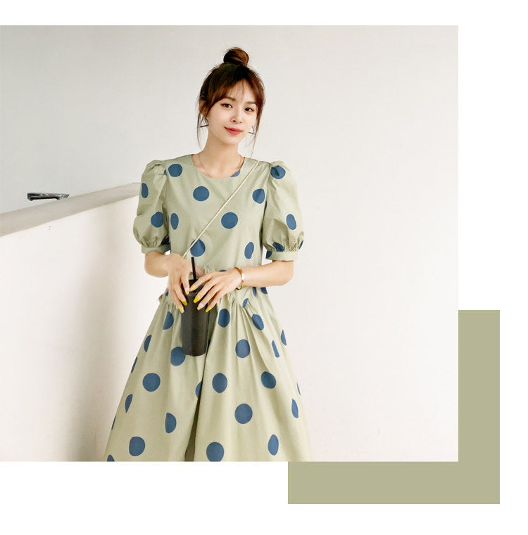 Retro A-Linien Midikleid mit Polka Dots – Bild 6 | LuxeStyle