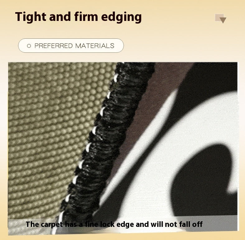 Velour-Teppich schwarz-weiss
