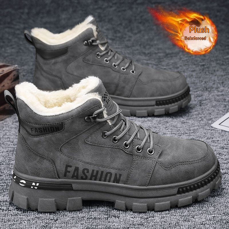 Warme Herren-Schuhe mit Kunstfell-Fütterung