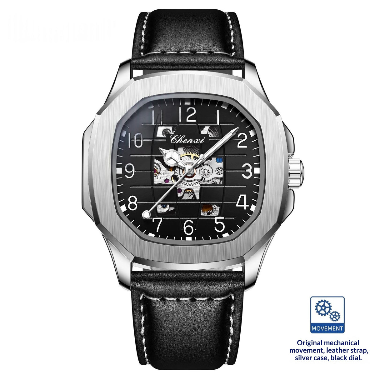 Quadratische mechanische Herrenarmbanduhr – Bild 12 | LuxeStyle