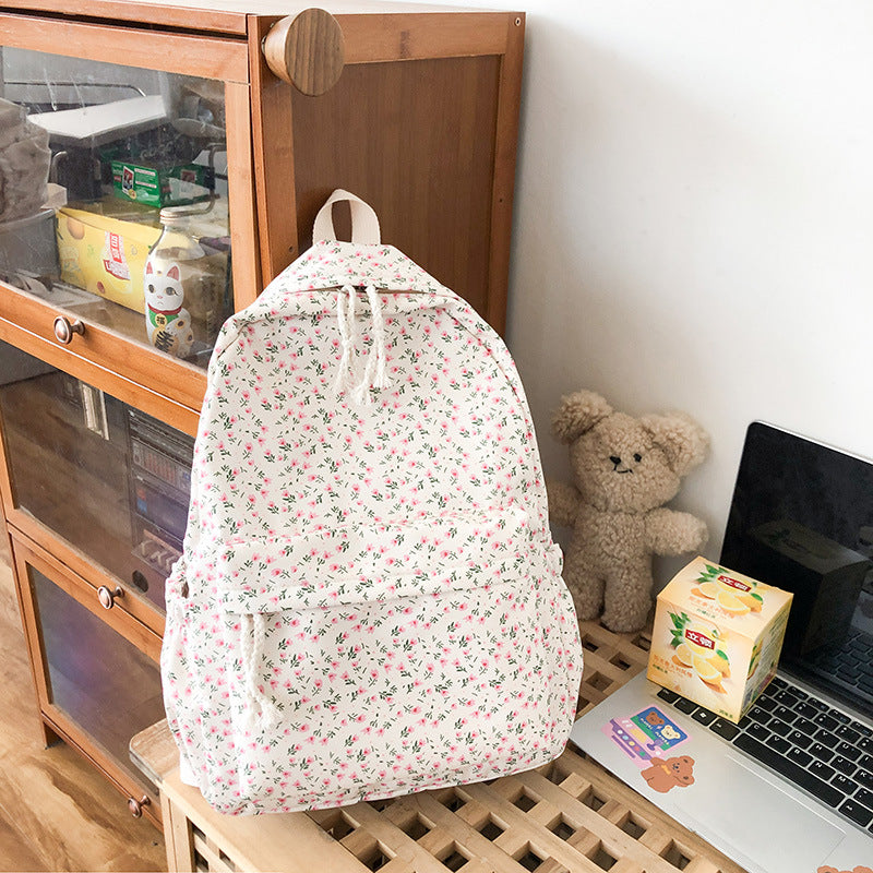 Studentenrucksack Blumenmuster | LuxeStyle