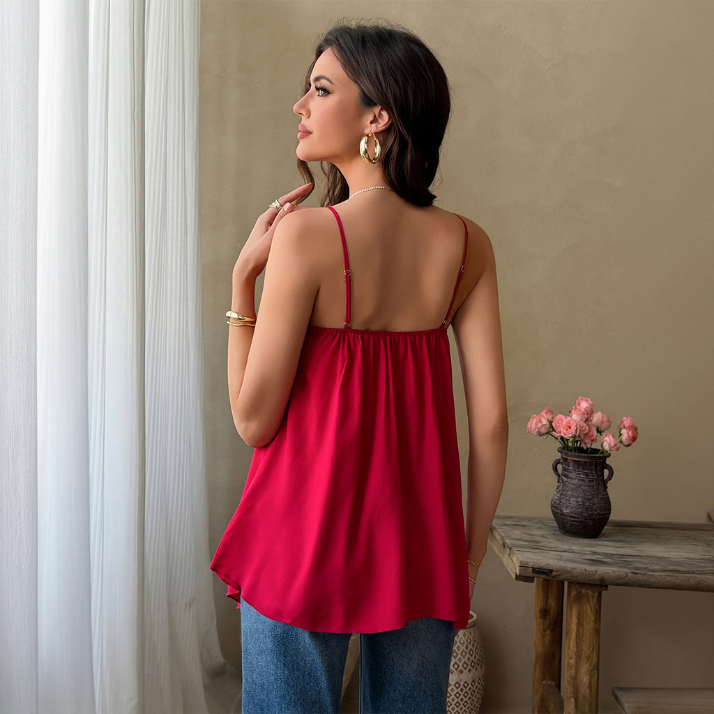 V-Ausschnitt Camisole mit Spitze