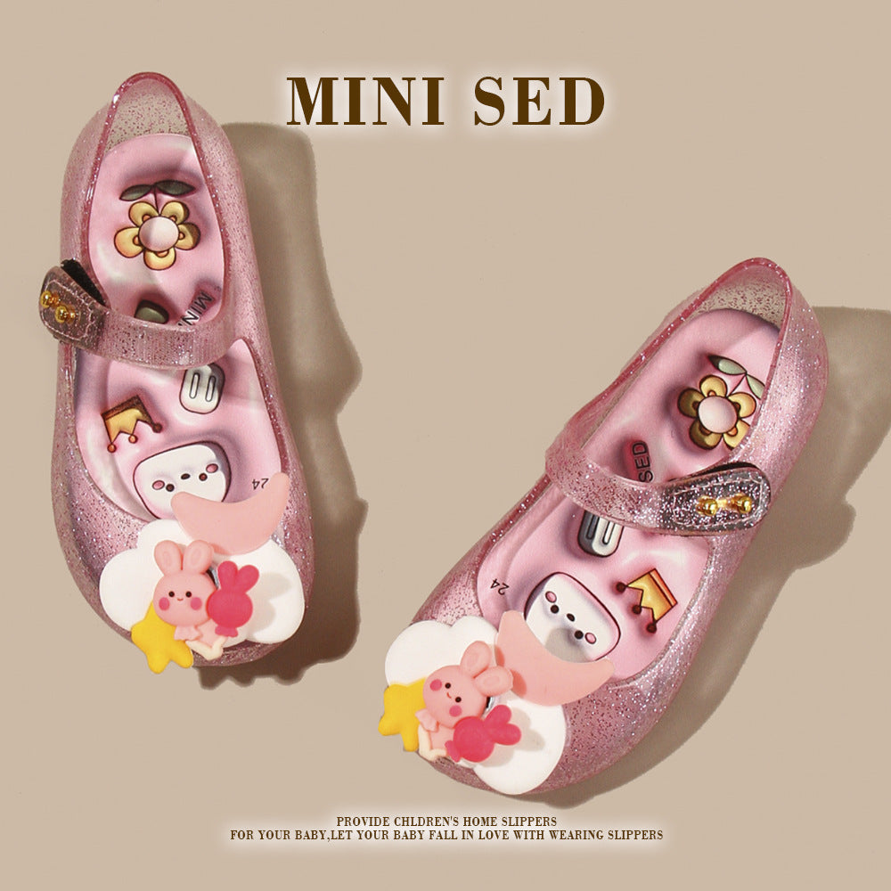 Glitzer-Sandalen mit Klett