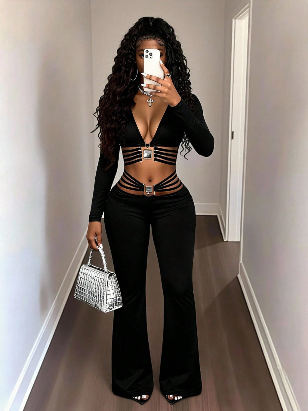 High-Waist Flared Pants mit Bauchkontrolle