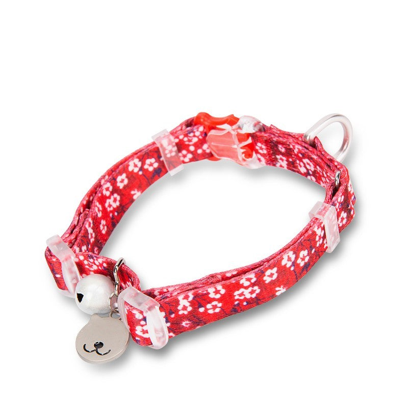 Halsband mit Glöckchen und Blumenmuster für Katzen – Bild 1 | LuxeStyle