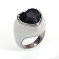 Titanstahl-Ring mit Emaille und grossem Edelstein – Bild 2 | LuxeStyle