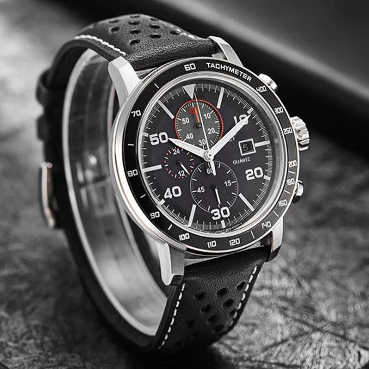 Quarz-Herrenuhr mit Kalender und Leuchtzeigern | LuxeStyle