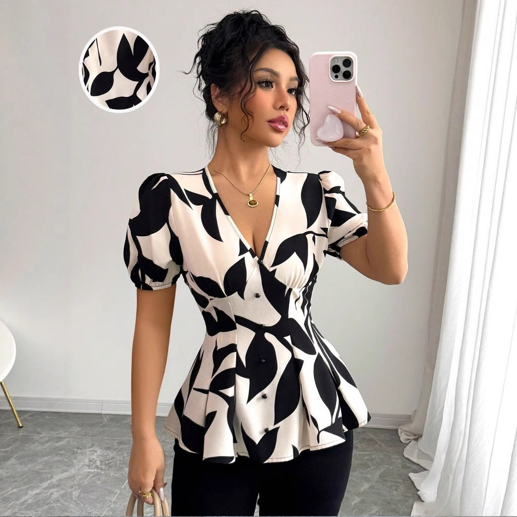 Kurzarm-Hemd mit Blumenmuster – Bild 3 | LuxeStyle
