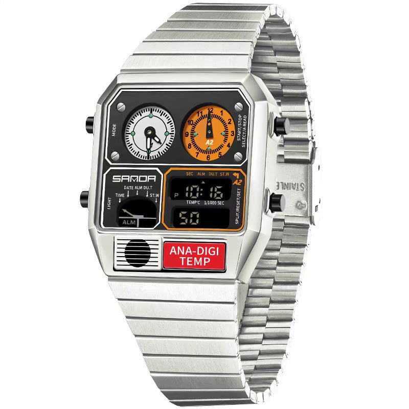 Multifunktionale Retro-Herrenuhr mit Temperatur – Ansicht 6