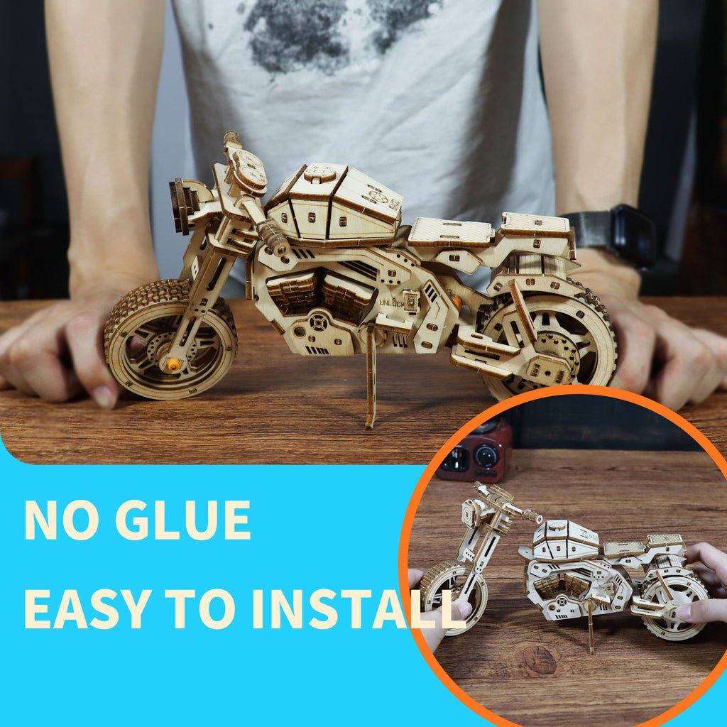 3D Holzpuzzle Motorrad Modellbausatz