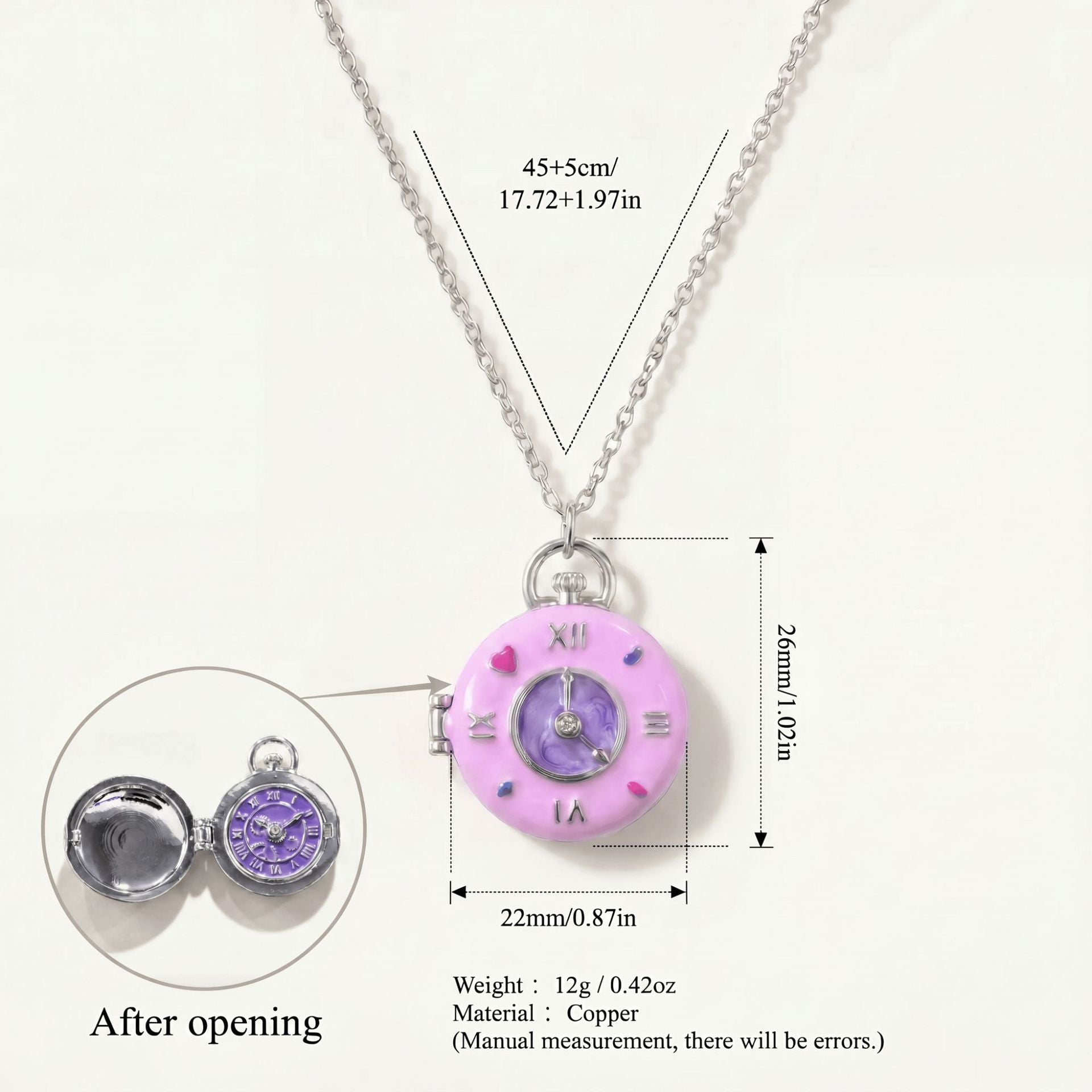 Donut-Halskette mit Taschenuhr