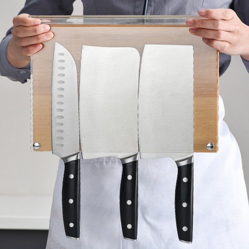 Magnetischer Messerhalter aus Bambus und Acryl