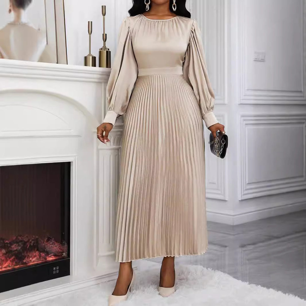 Plissiertes Langarmkleid