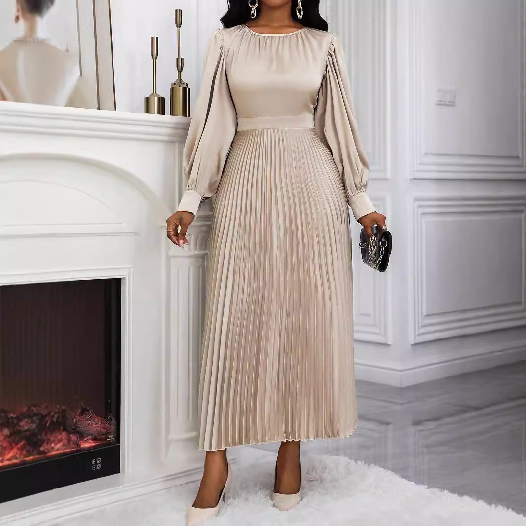 Plissiertes Langarmkleid