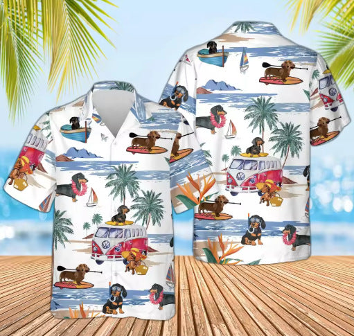 Freizeit-Hemd mit Hunde-Print für Herren – Bild 2 | LuxeStyle