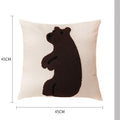 Tierisches Stickkissen aus Baumwoll-Canvas – Bild 4 | LuxeStyle