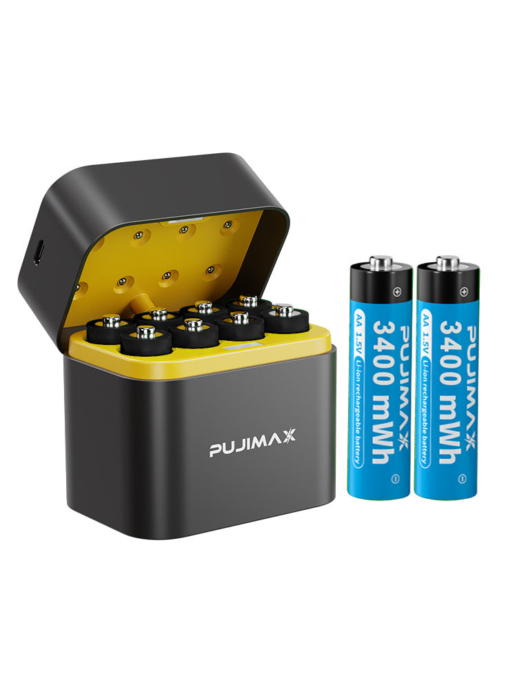 Smart AA Ladegerät mit 8 Lithium-Akkus