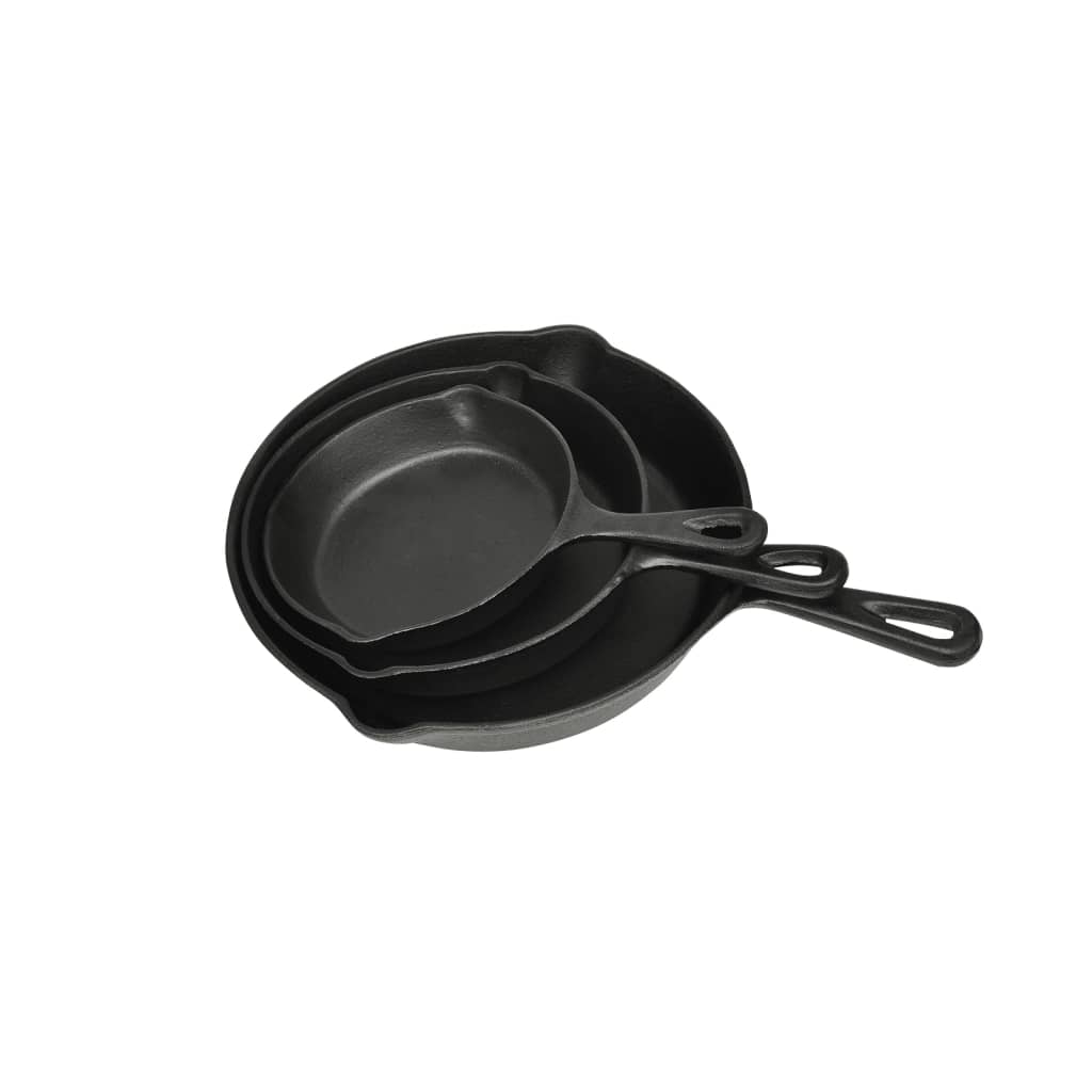 3er-Set Gusseisenpfannen für Steaks & mehr