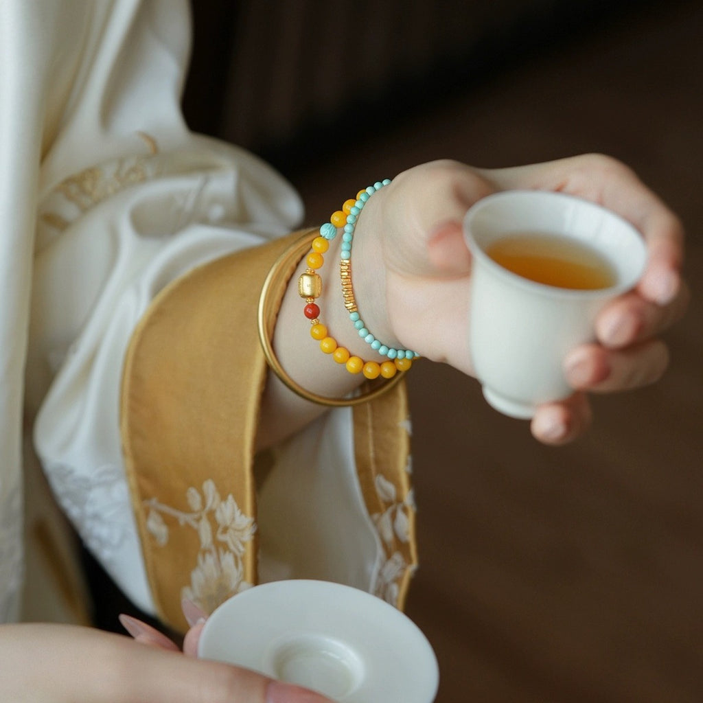 Türkis Armband mit feiner Kette – Bild 3 | LuxeStyle
