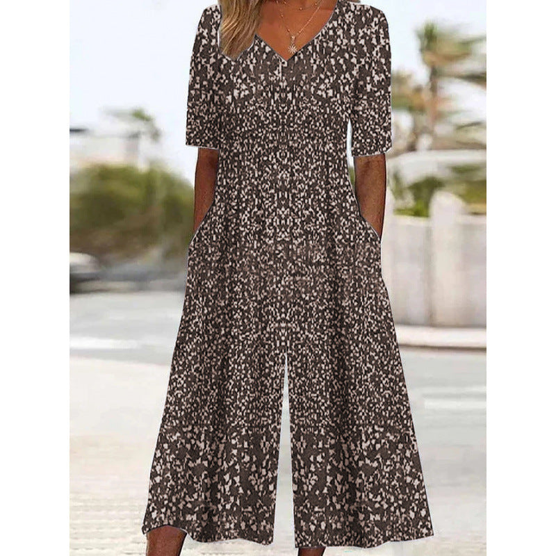 Eleganter ärmelloser Jumpsuit mit Print