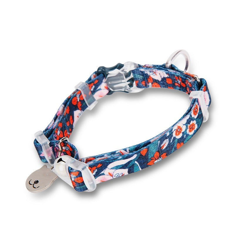Halsband mit Glöckchen und Blumenmuster für Katzen – Bild 3 | LuxeStyle