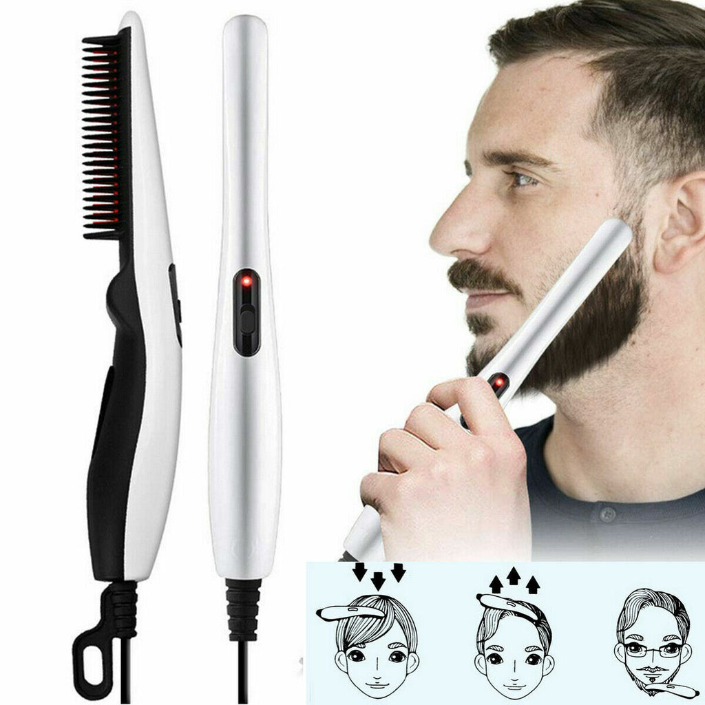 Ionen Haarglätter-Bürste für Bart & Haar