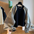 Patchwork Color-Block Raglan-Sweatshirt für Damen