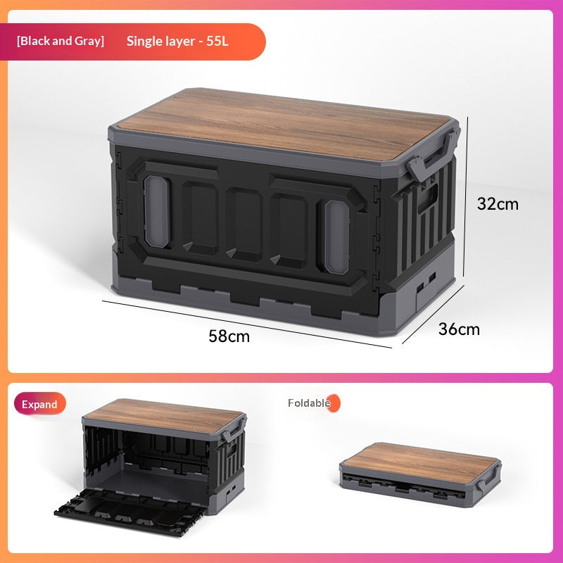 Faltbare Outdoor-Box mit Holzdeckel
