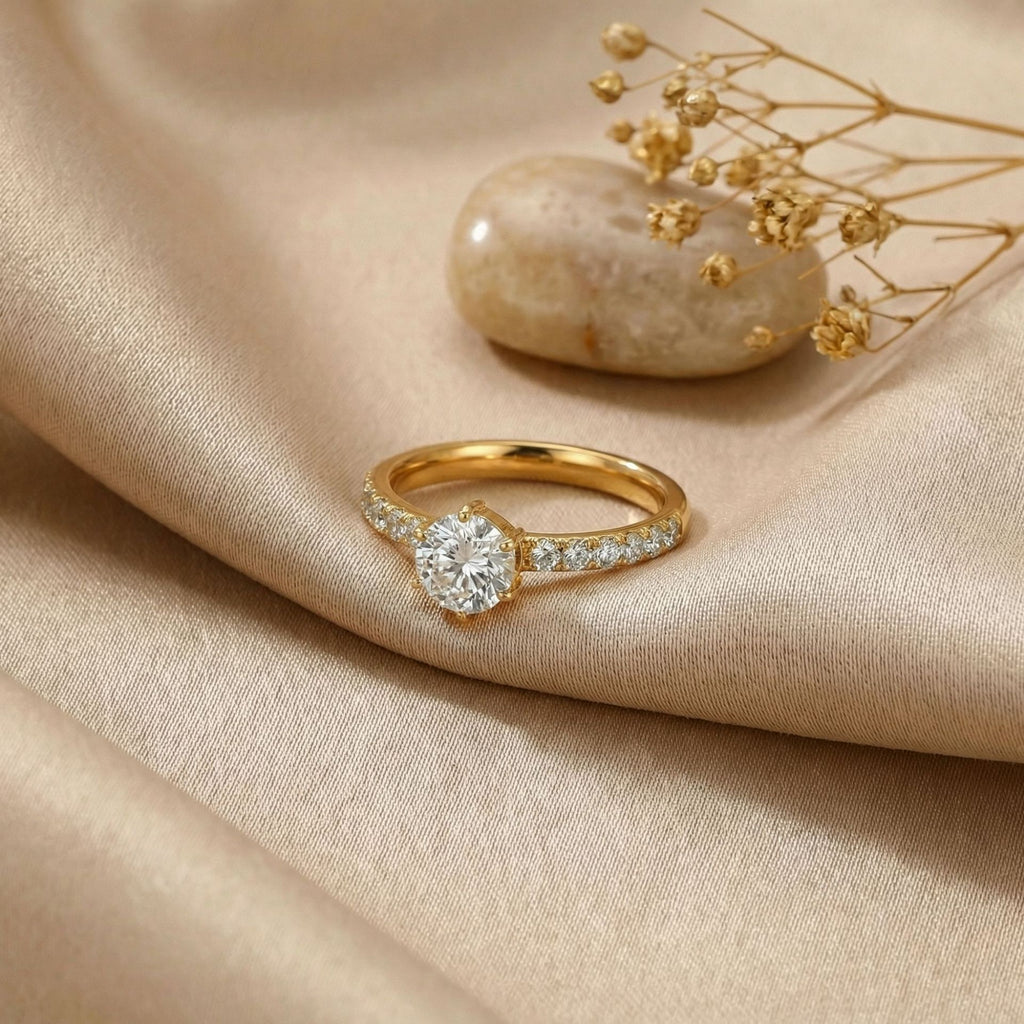 18K Gold Bicolor Pigstone Ring – Bild 2 | LuxeStyle