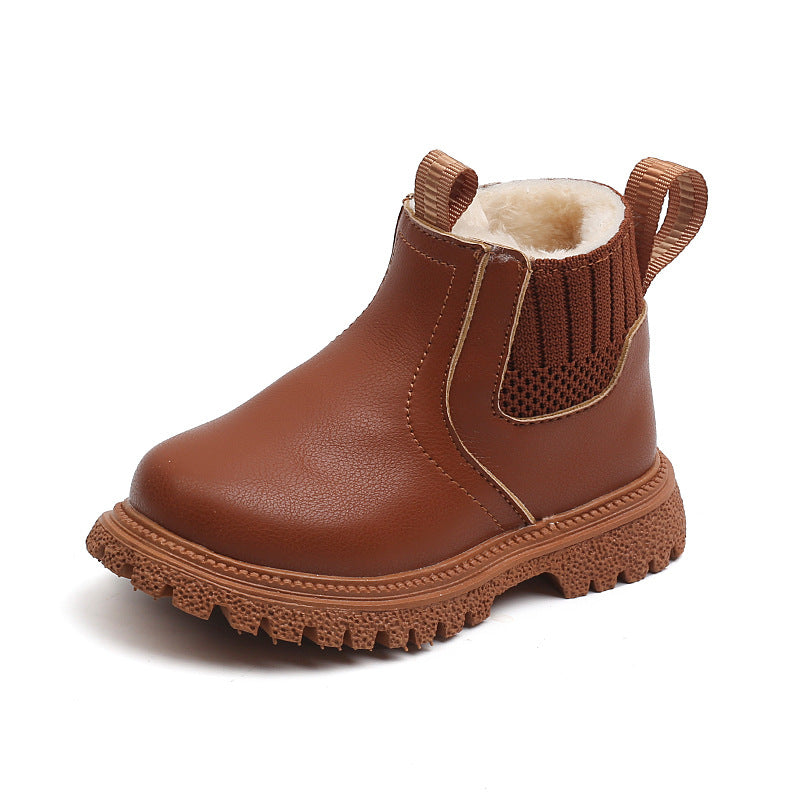Warme Britische Kinder-Stiefeletten mit Fleece