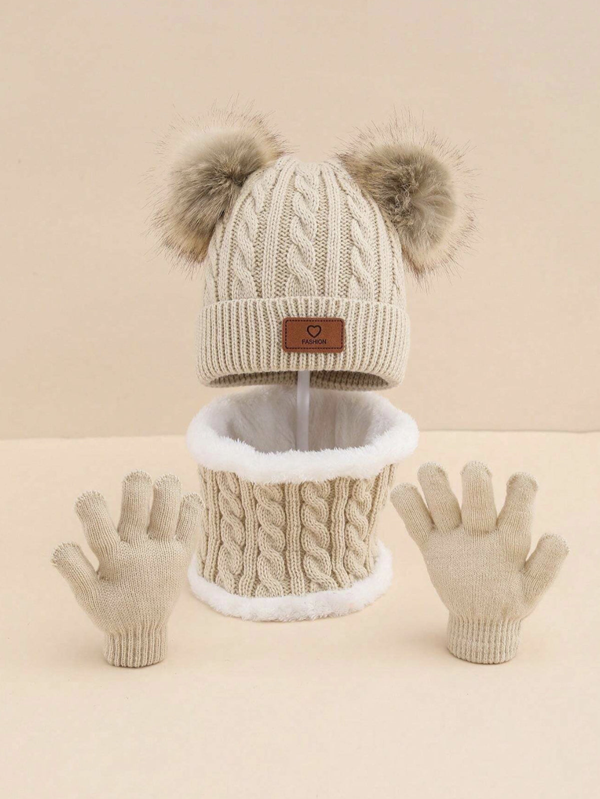 Mütze, Schal & Handschuhe Set für Kinder – Bild 11 | LuxeStyle