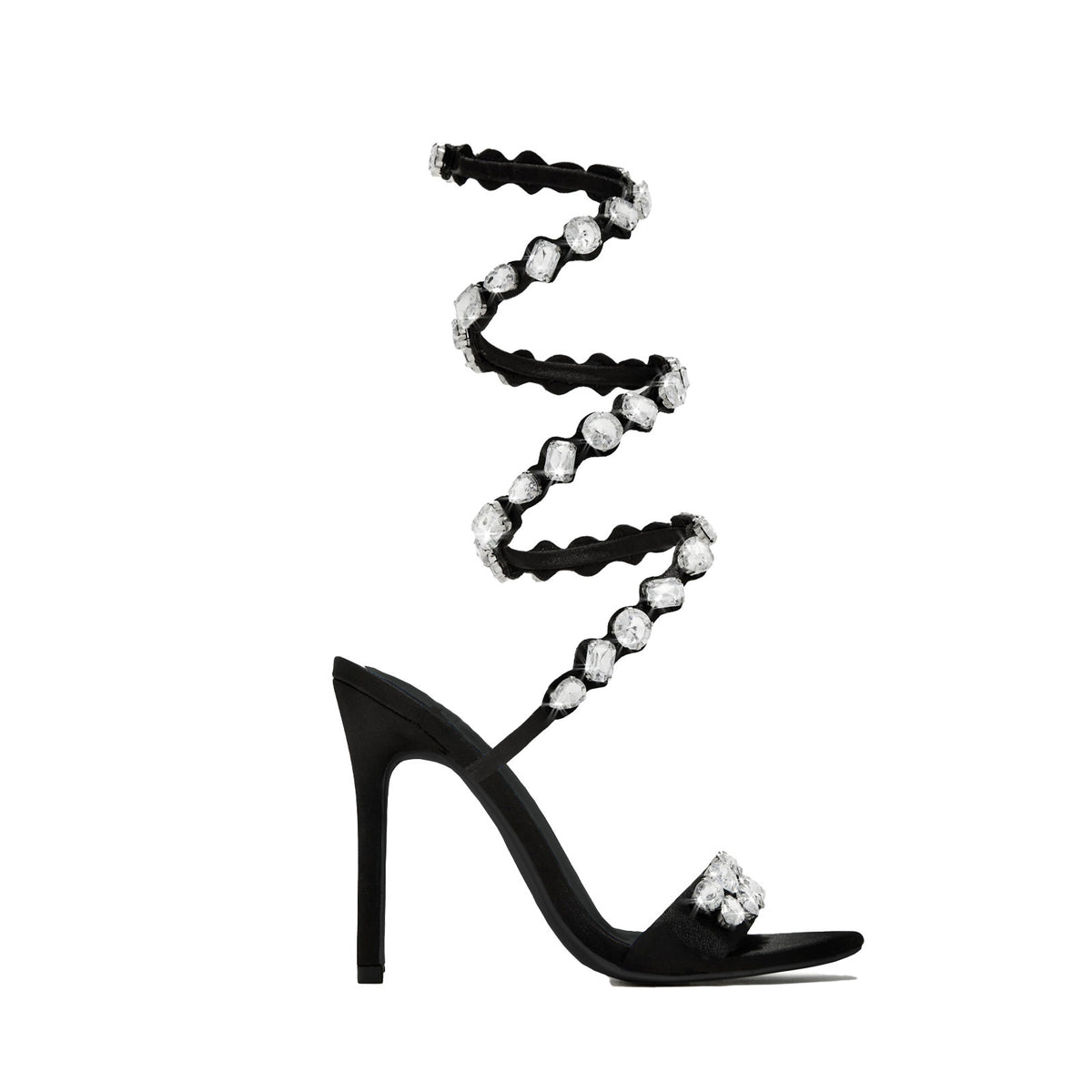 Satin-Sandalen mit Stiletto-Absatz und Strass – Bild 19 | LuxeStyle