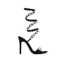 Satin-Sandalen mit Stiletto-Absatz und Strass – Bild 21 | LuxeStyle