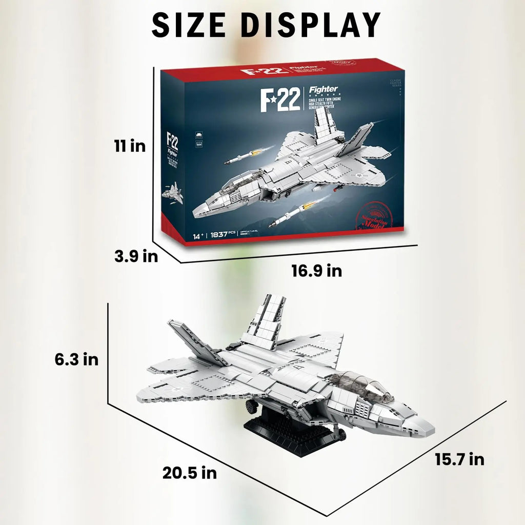 F-22 Militärjet Klemmbausteine (1837 Teile)