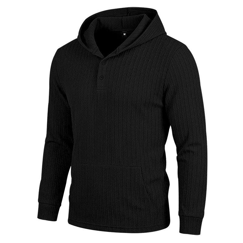 Herren Hoodie mit Fischgrat-Jacquard-Textur