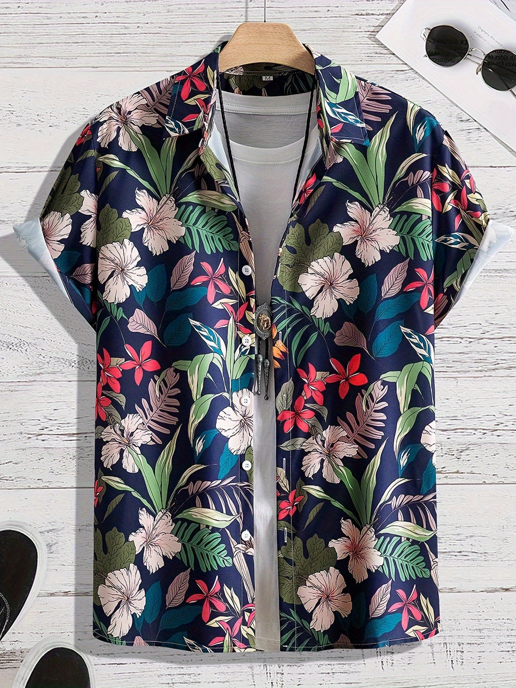 Kurzarmhemd mit Blumenmuster für Herren – Bild 12 | LuxeStyle