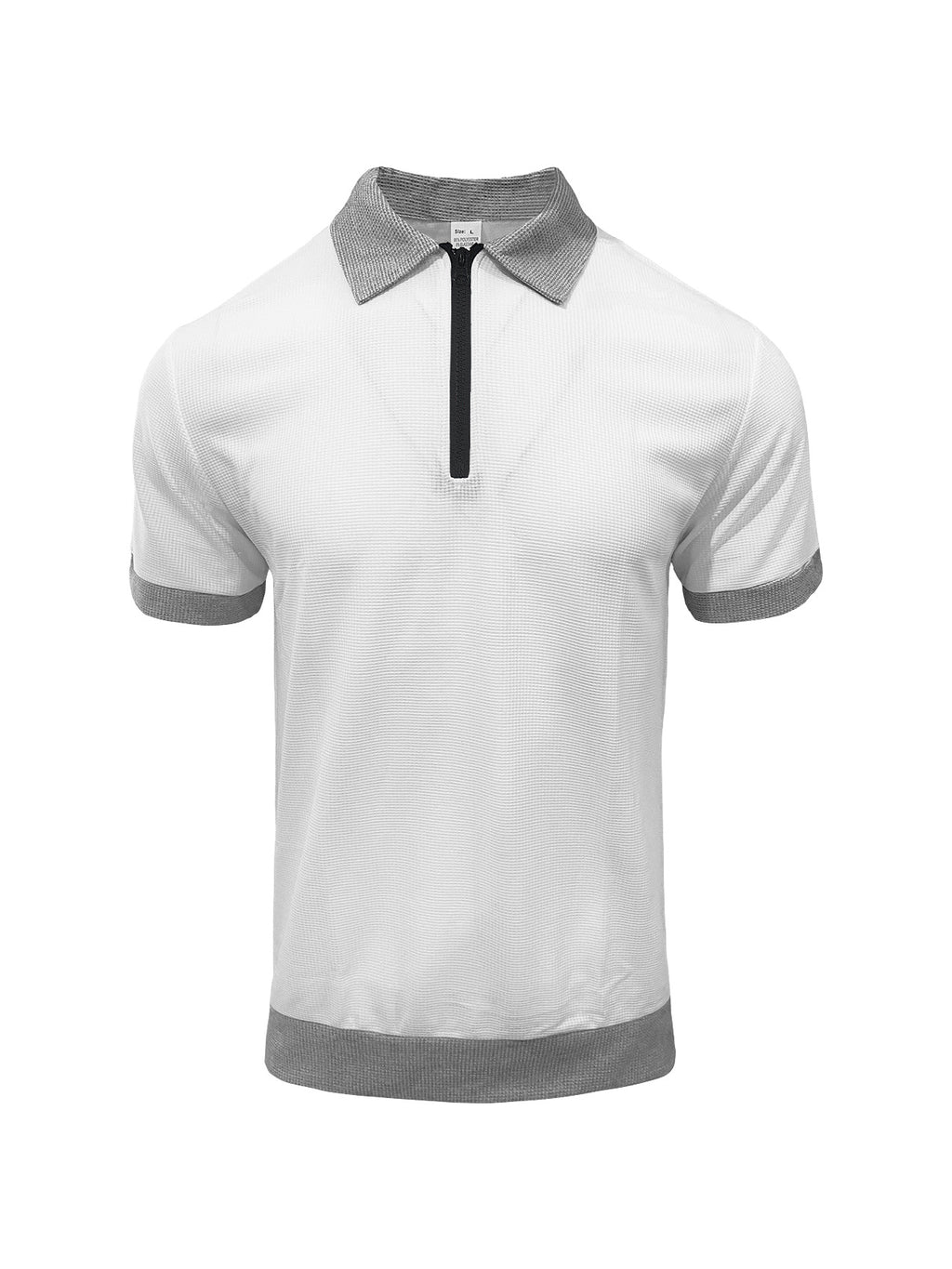 Herren Halbzipfelpolo mit Kragen und Kurzarm