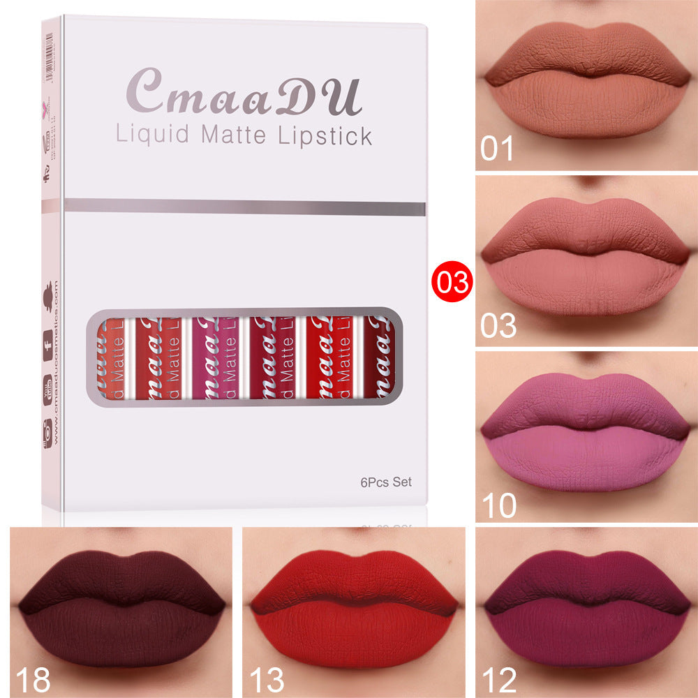Liquid-Matte-Lippenstift · 6er-Set langanhaltend