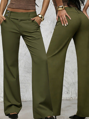 Elegante High-Waist Business-Hose mit Knopfdetails