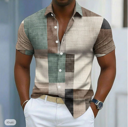 Kurzärmliges Polo-Shirt mit Blumenmuster | LuxeStyle