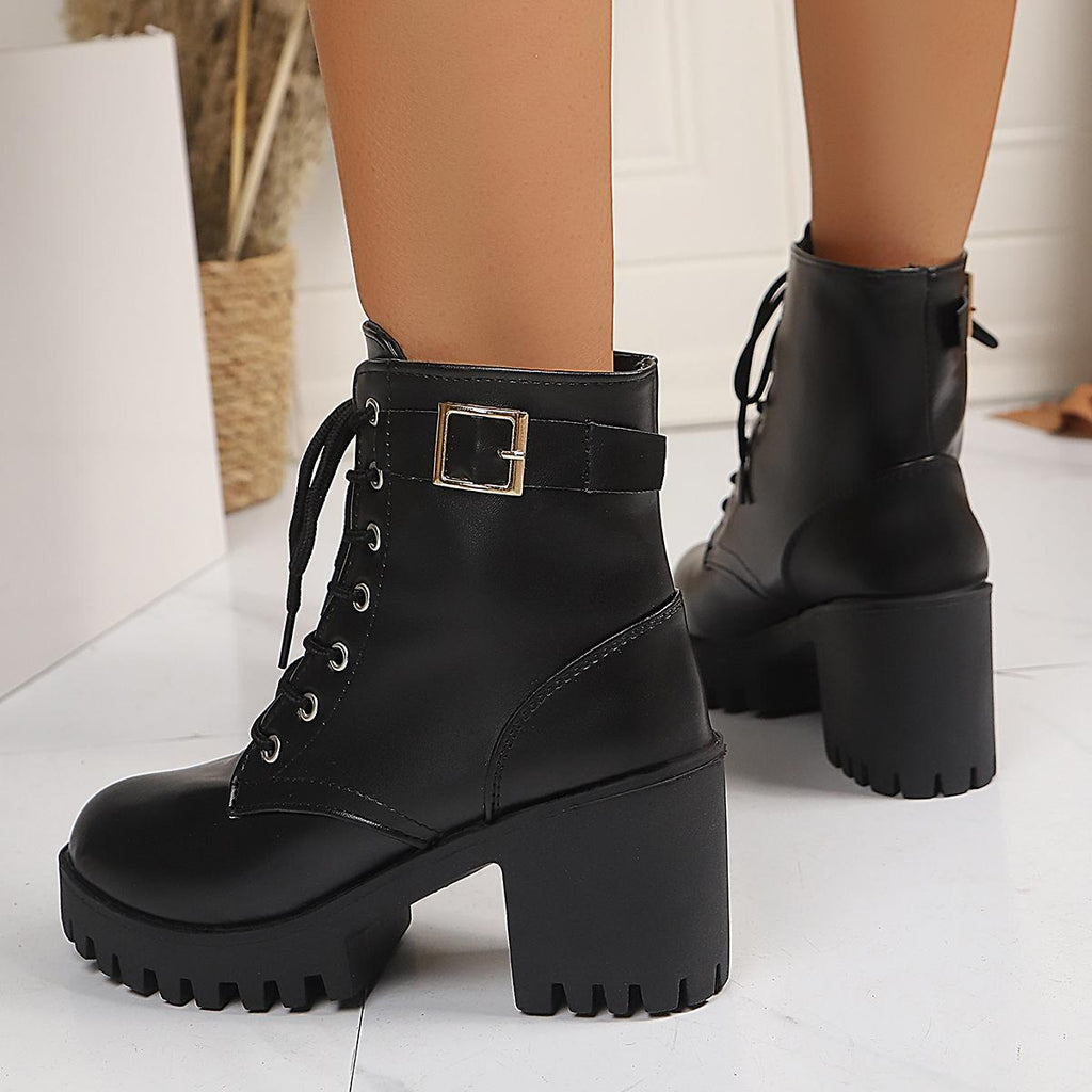 Elegante schwarze High-Heel-Stiefeletten