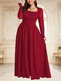 Elegantes Vintage Maxikleid mit eckigem Ausschnitt